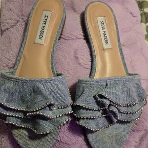 Steve Madden Blue Denim Women's Slide Sandals
